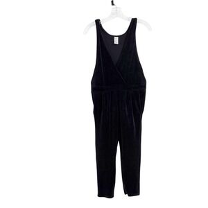 Tea Collection Girls Black Velvet Jumpsuit Sleeveless Pockets Size 14 9W82206